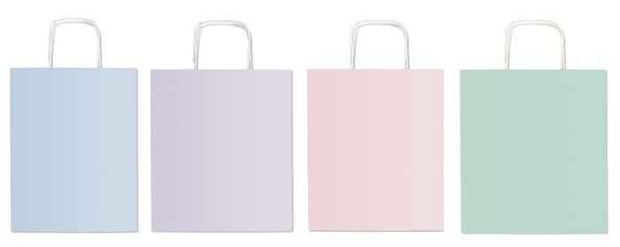 Bolsa Regalo Asa Retorcida Colores Pastel Surtidos 27x22x10 SADOCH