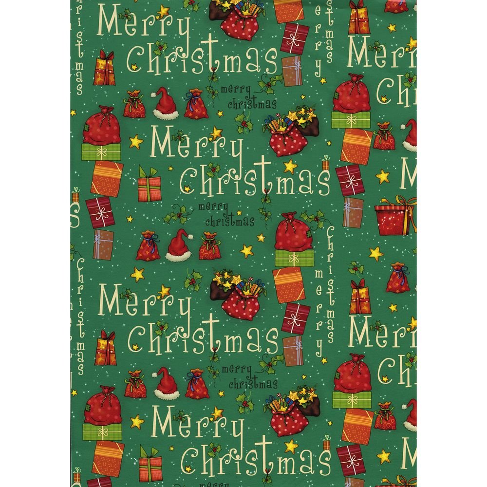 BOBINA PAPEL REGALO 62CM MERRY CHRISTMAS VERDE | SADOCH | 1 UNIDAD | 8006715225686 Imagen principal del producto