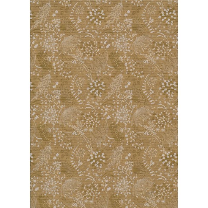 PAPEL REGALO BOBINA 31CM FLORES BLANCO Y ORO KRAFT | SADOCH | 1 UNIDAD | 8006715271249