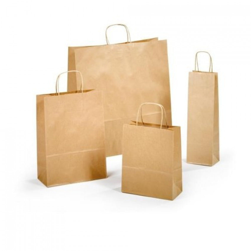 Paq/25 Bolsas Kraft Allegra Color Kraft 26x12x36cm Imagen principal del producto