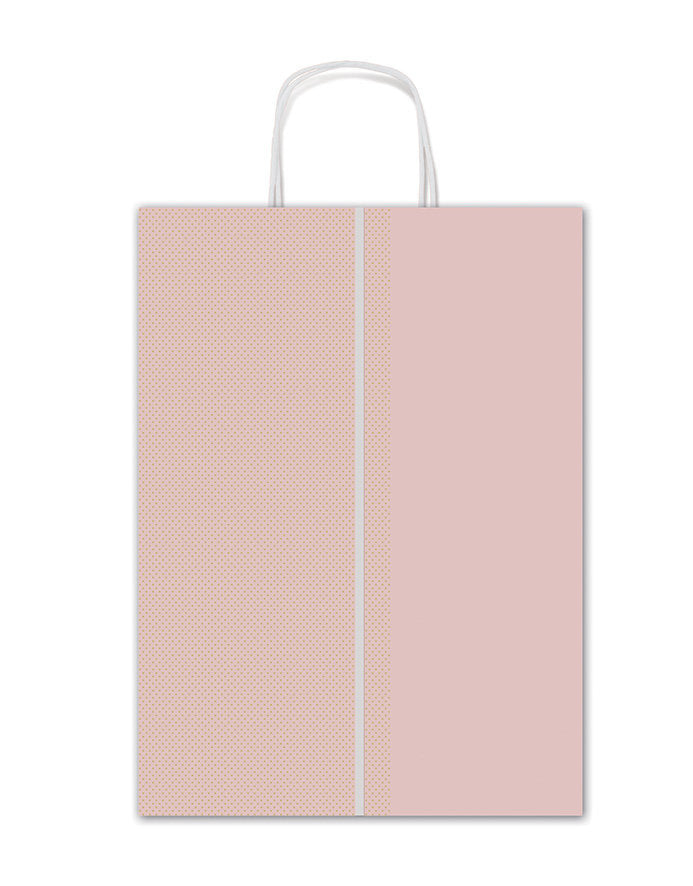 BOLSA REGALO LUNARES ROSA Y KRAFT 16X21X8CM | SADOCH | ENVASE 25 UDS. UNIDAD | 8006715292855 Imagen principal del producto