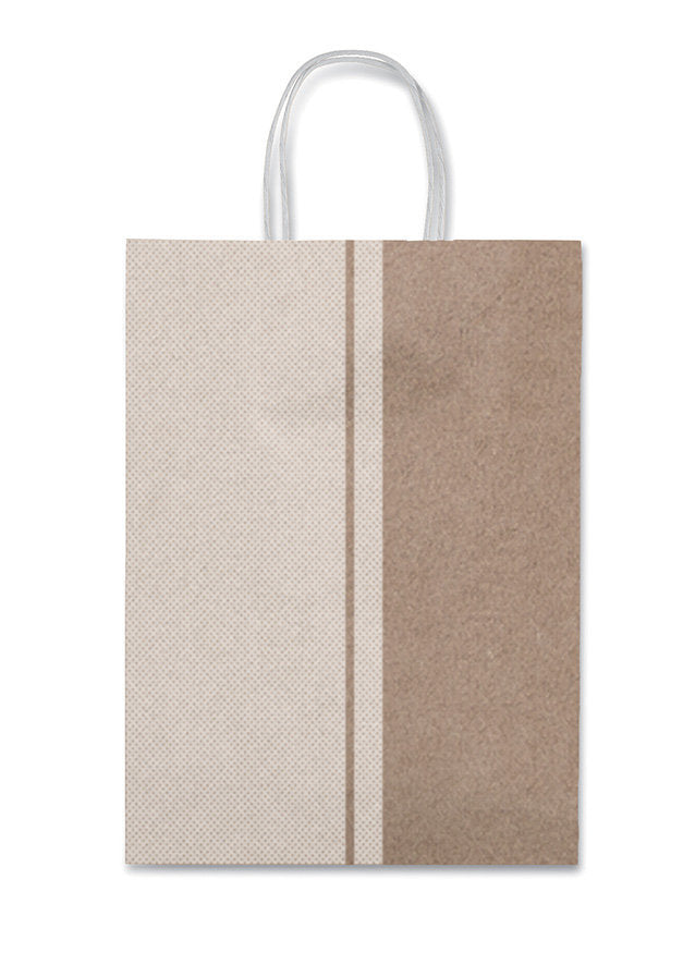 BOLSA REGALO LUNARES BLANCOS Y KRAFT 16X21X8CM | SADOCH | ENVASE 25 UDS. UNIDAD | 8006715293296 Imagen principal del producto