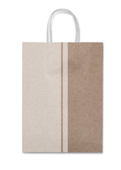 BOLSA REGALO ASA RETORCIDA LUNARES BLANCOS KRAFT 26X36X12CM | SADOCH | 1 UNIDAD | 8006715293425