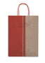 BOLSA REGALO ASA RETORCIDA LUNARES ROJO Y KRAFT 26X36X12CM | SADOCH | 1 UNIDAD | 8006715293463