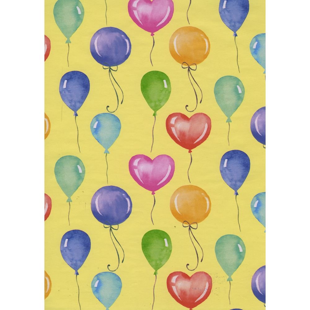 Bobina papel regalo 31 cm globos amarillos Sadoch