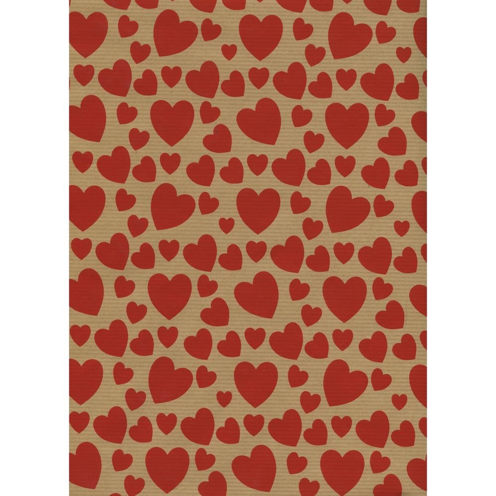 Bobina papel regalo 31 cm Sadoch corazones kraft