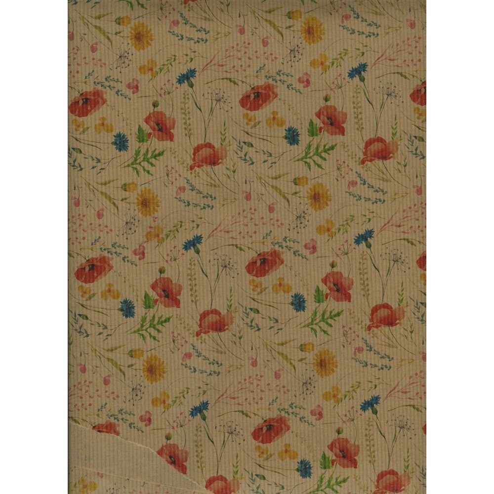 Bobina papel regalo 31 cm Kraft Amapolas Sadoch