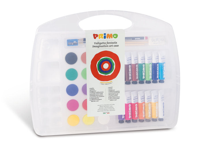 MALETIN 14 TUBOS TEMPERA+15 COLORES ACUARELAS CON ACCESORIOS | 1 UNIDADES | (PRIMO)