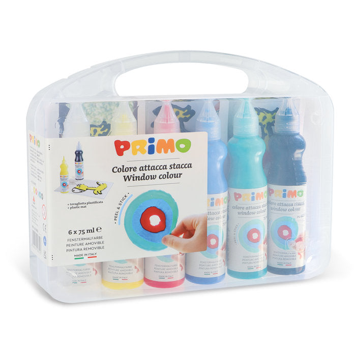 MALETIN PINTURA PARA VIDRIO 75 ML 6 COLORES SURTIDOS | 1 UNIDADES | (PRIMO)