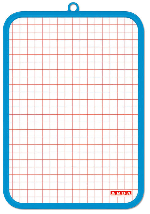 PIZARRA BLANCA BASIC 19X26 CM DOBLE CARA LISA Y CUADROS | 1 UNIDADES | (ARDA)