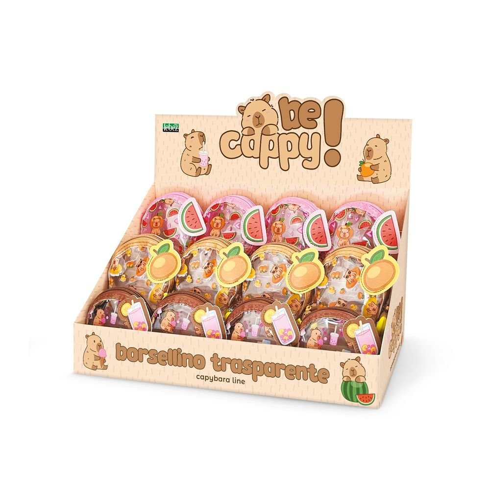 Expositor Monedero Transparente con Charm Capybara Surtidos PRYSE Regalo