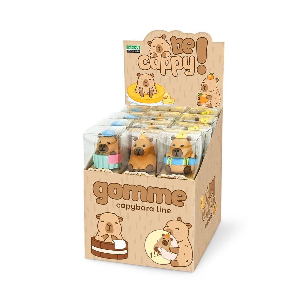 Expositor 24 Goma Capybara 3 Diseños Surtidos Marca Pryse Regalo Imagen principal del producto
