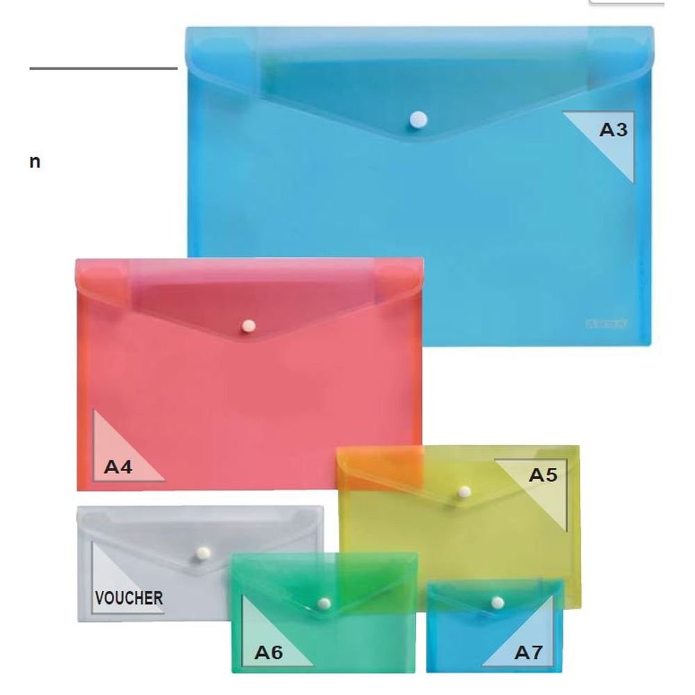 Pack 12 Sobres A5 Broche Boton Translucidos Surtidos ARDA Imagen principal del producto