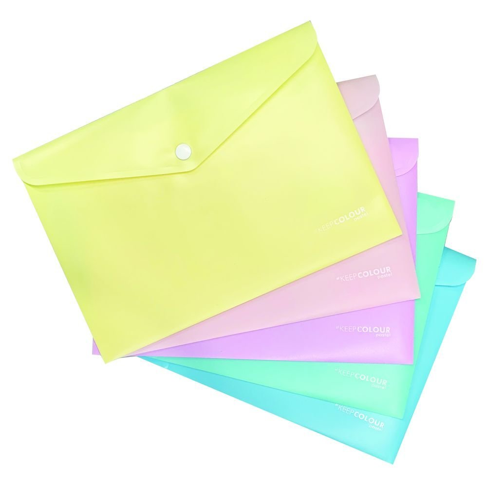 Pack 5 Sobres A5 Portadocumentos Cierre Botón Color Pastel ARDA Imagen principal del producto