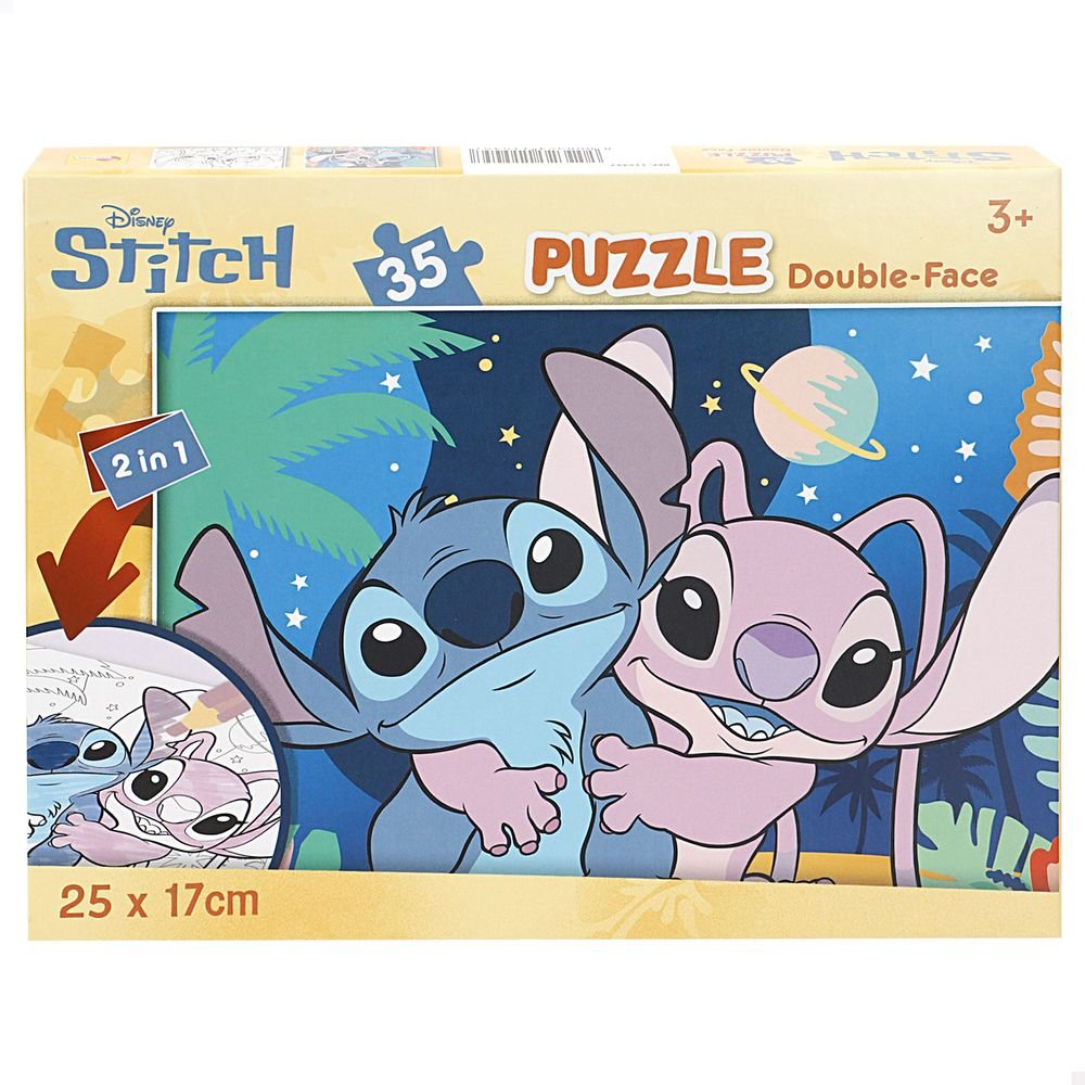 Puzzle Xs Doble Cara 25 x 17 cm 35 Piezas Stitch Marca Colorbaby