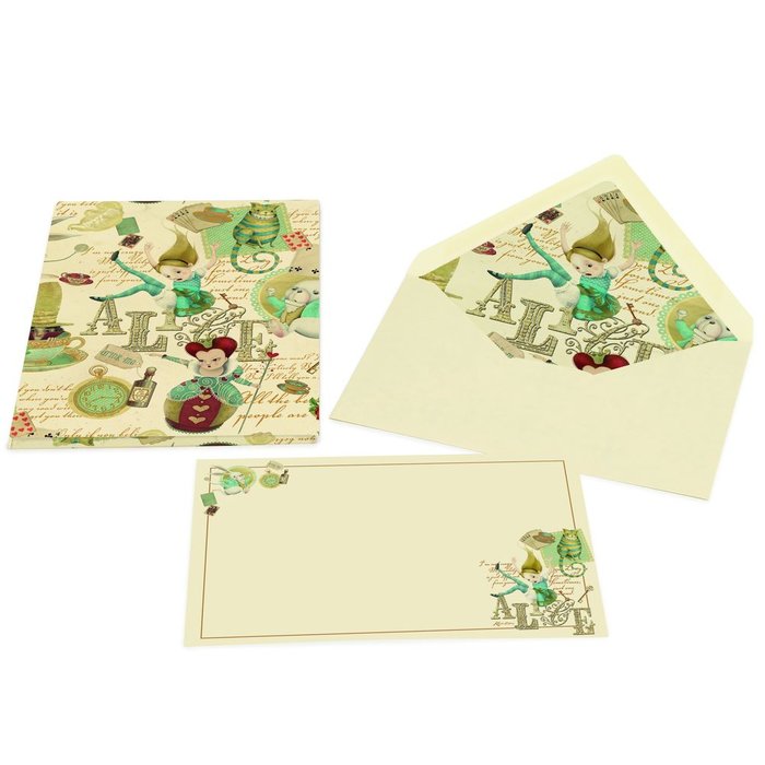 PORTAFOLIO CON SET CARTAS ALICIA GRANDE | 5 UNIDADES | (KARTOS) Imagen principal del producto