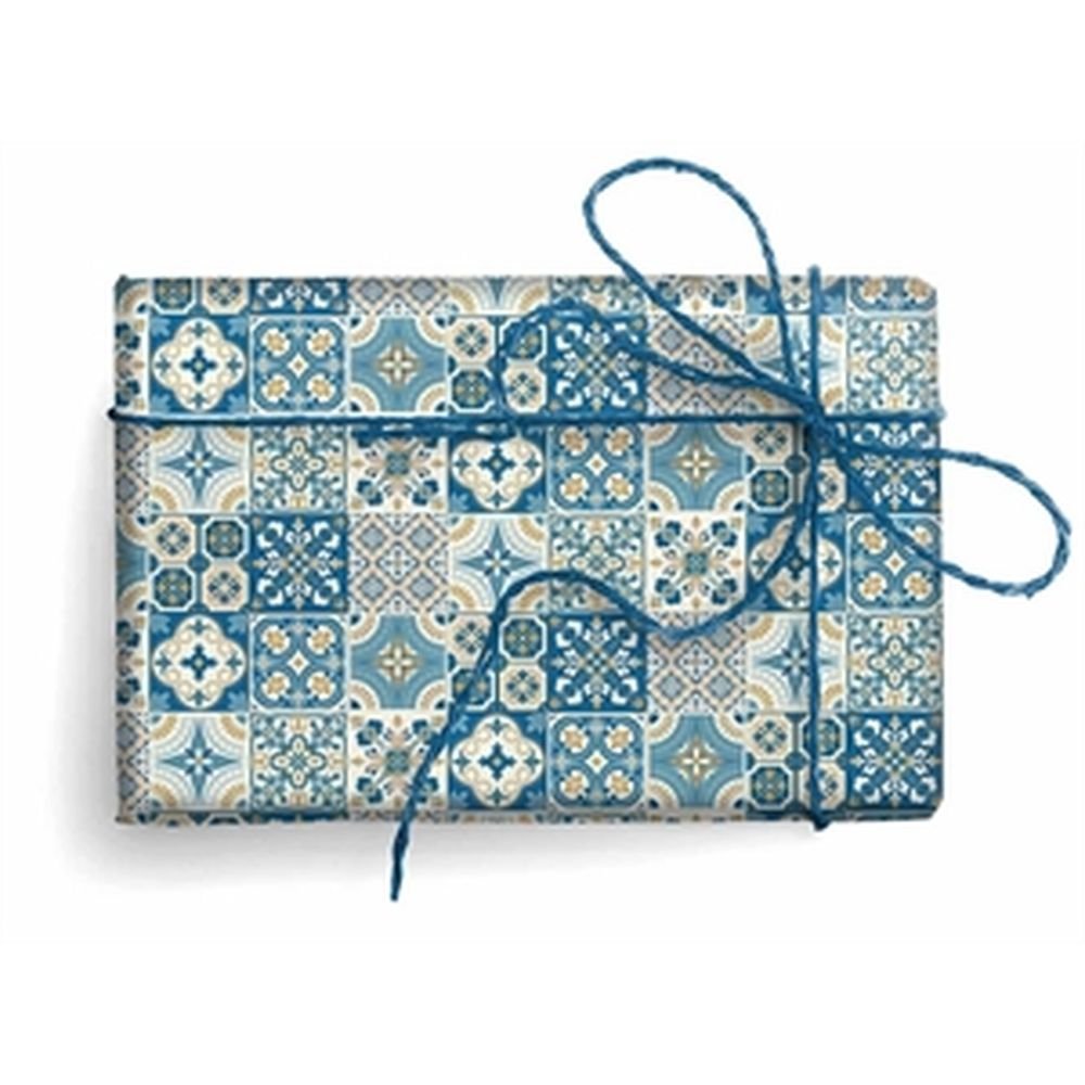 Expositor 25 Unidades Papel Regalo Mayolica con Oro Regalo Kartos