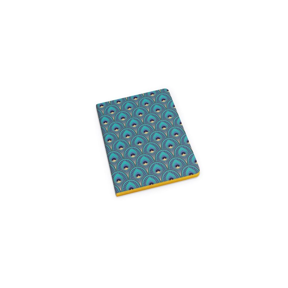 Cuaderno Art Deco Pavo Real A6 con Borde Dorado PAPELERIA KARTOS