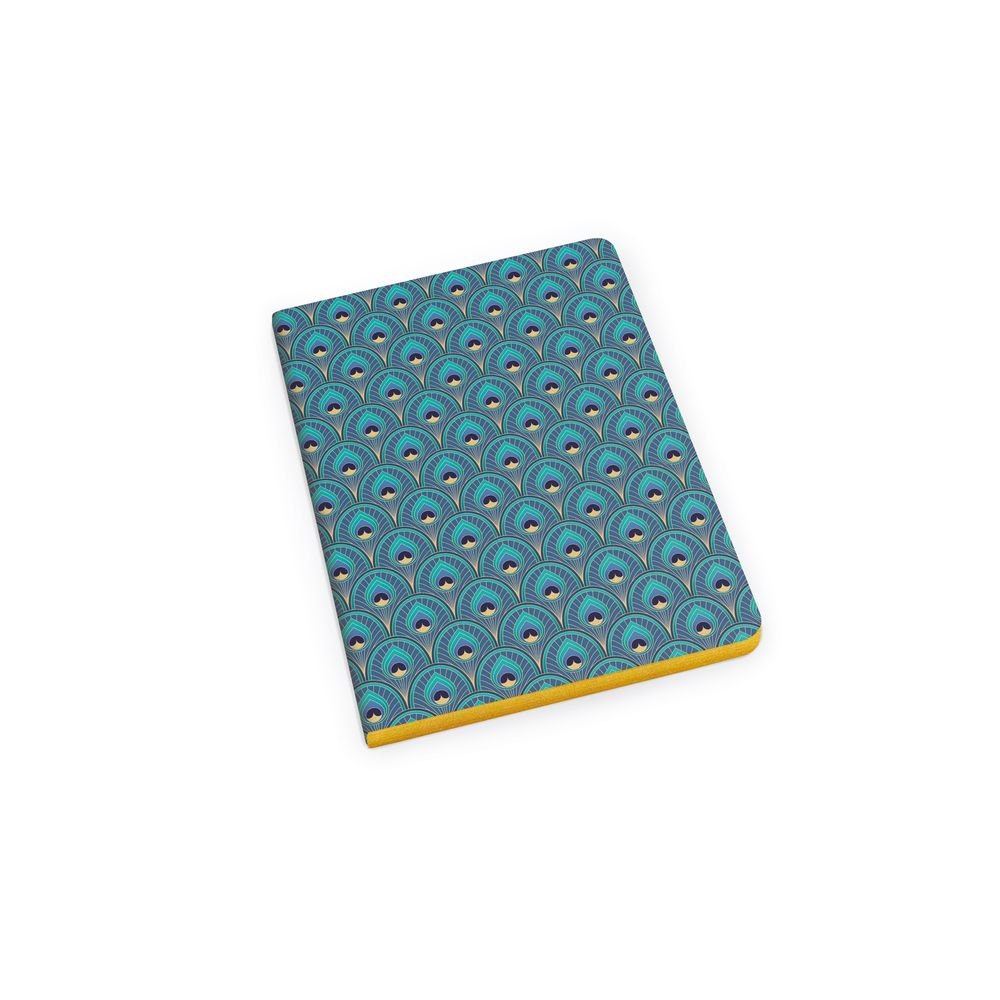 Cuaderno Art Deco Pavo Real A5 con Borde Dorados Marca Kartos