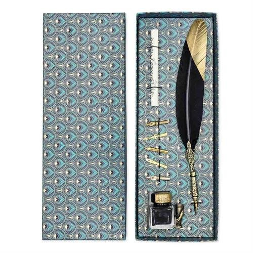 Juego Escritura Art Deco Pavo Real PAPELERIA KARTOS