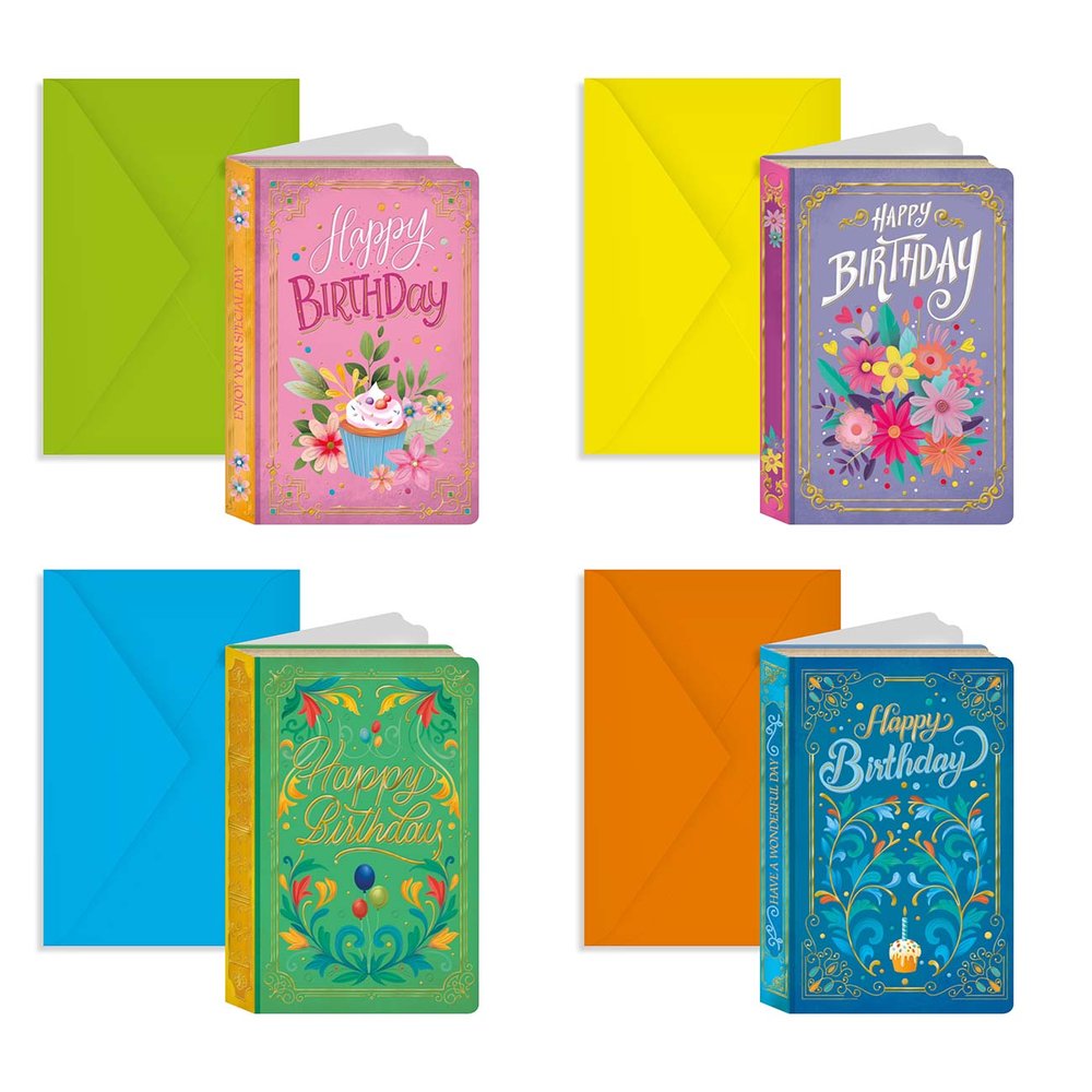 Tarjeta Felicitacion Libros Decorados Regalo Kartos
