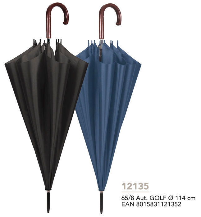 PARAGUAS HOMBRE GOLF 65/8 AUT, NEGRO/AZUL | PERLETTI | 1 UNIDAD | 8015831121352 Imagen principal del producto