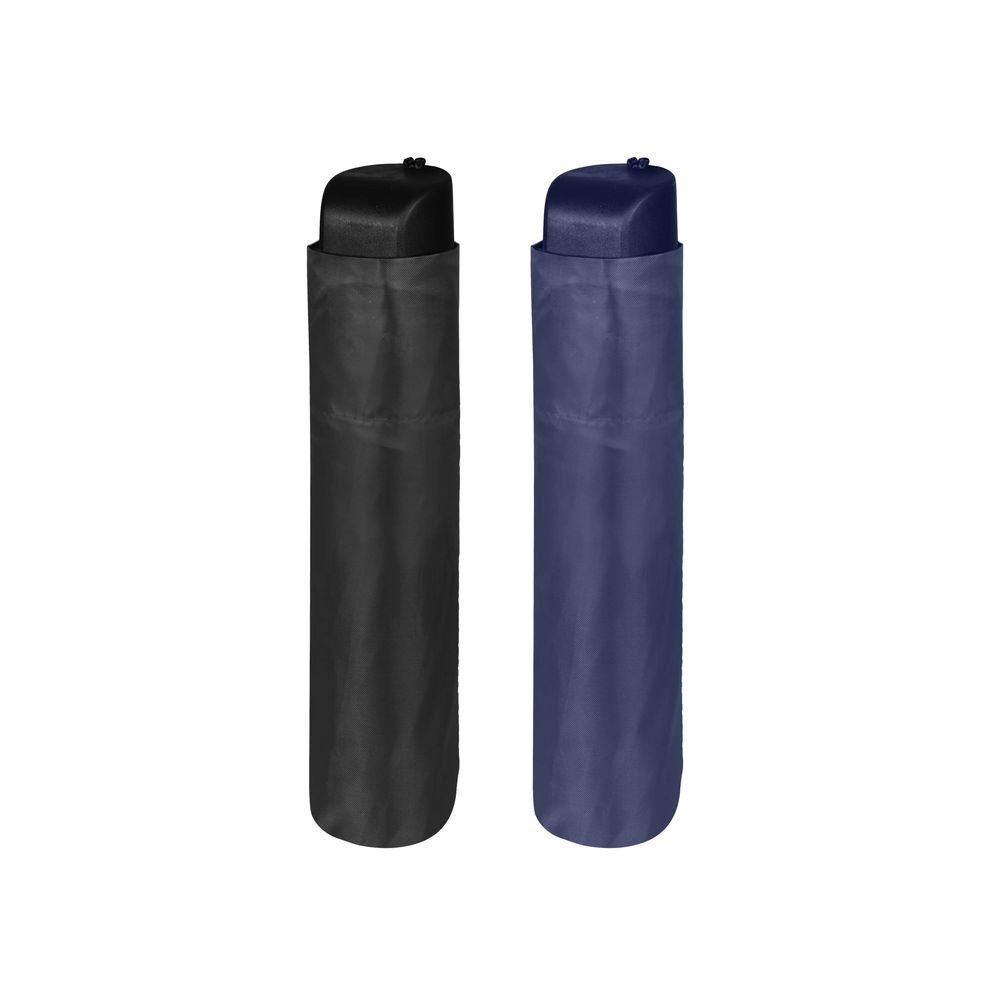 Paraguas Hombre Plegable 54/8 Man Negro y Azul Marca Perletti