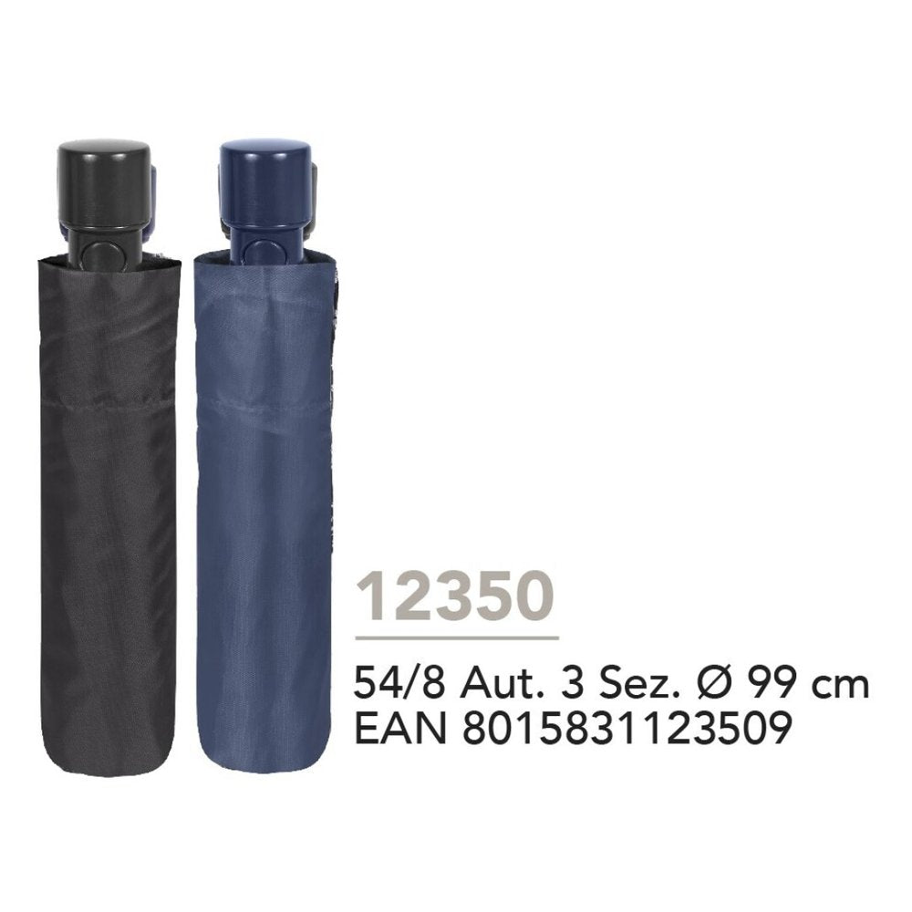PARAGUAS HOMBRE PLEGABLE 54/8 AUTOMATICO NEGRO/AZUL | PERLETTI | 1 UNIDAD | 8015831123509