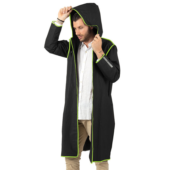 CHUBASQUERO HOMBRE NEGRO BORDE LIMA TALLA M | PERLETTI | 1 UNIDAD | 8015831142227
