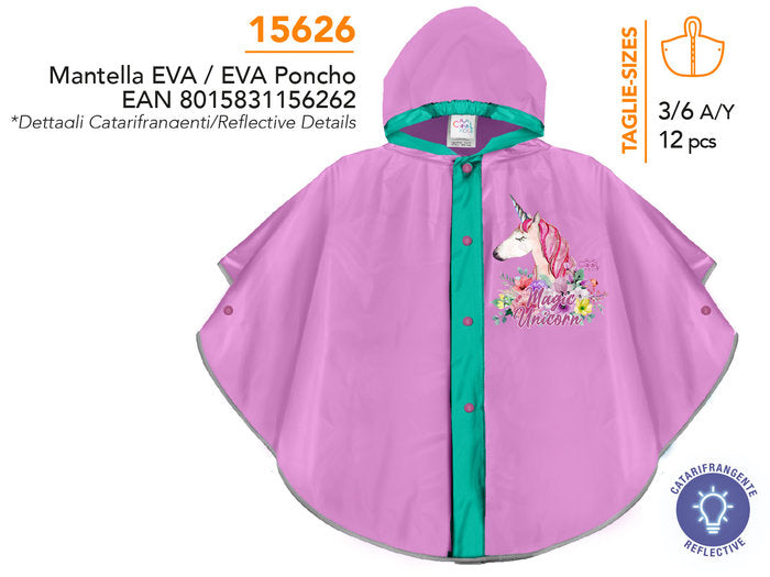 Impermeable Eva Rosa Unicornio 3-6 Años PERLETTI