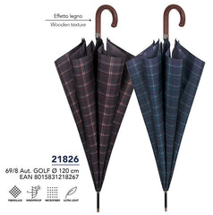 PARAGUAS HOMBRE GOLF 69/8 AUT, IMPRESION ESCOCESA LIGERA | PERLETTI | 1 UNIDAD | 8015831218267