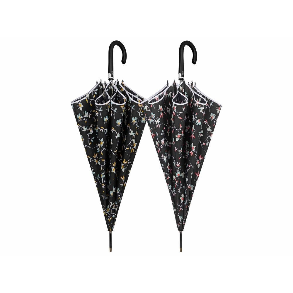 Paraguas Mujer 63/8 Aut Negro Floral Perletti Imagen principal del producto