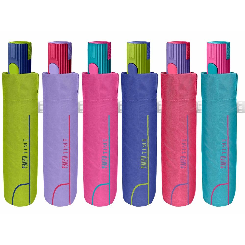 Paraguas Mujer Plegable 54/8 Aut 3 Secc. Colores Lisos Marca Perletti Imagen principal del producto