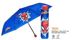 PARAGUAS INFANTIL MINI PLEGABLE 50/8 MAN, 3 SECT, SPIDERMAN | PERLETTI | 1 UNIDAD | 8015831753393