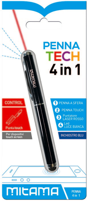 BOLIGRAFO PUNTERO MITAMA TECH 4 SURTIDO | 1 UNIDADES | (MITAMA PAPELERIA BASICA)