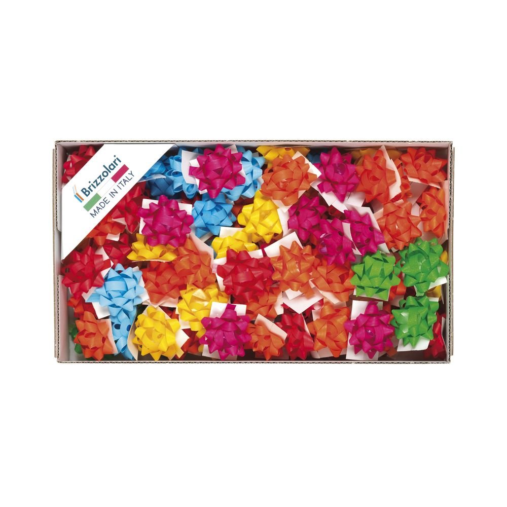 Caja 100 Cocas Estrellas 35 mm Colores Vivos Brizzolari
