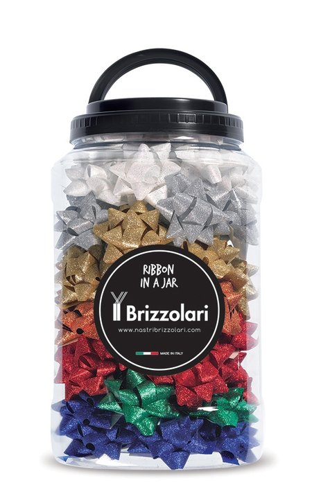 BOTE 120 COCAS ESTRELLAS BRILLO 10M COLORES SURTIDOS | BRIZZOLARI | 1 UNIDAD | 8031653433510