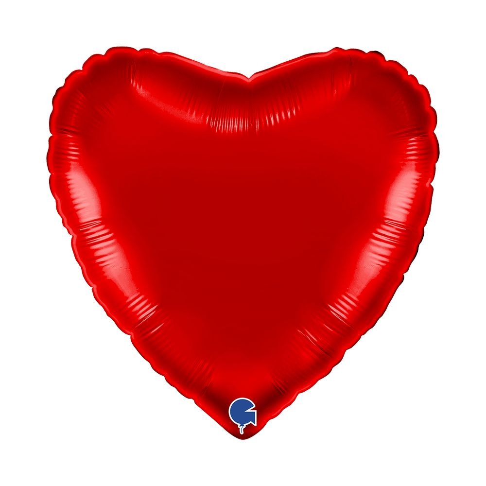 GLOBO CORAZON ROJO 45 CM 46 CM | GRABO BALLOONS | ENVASE 5 UDS. UNIDAD | 8050195180089