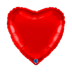 GLOBO CORAZON ROJO 45 CM 46 CM | GRABO BALLOONS | ENVASE 5 UDS. UNIDAD | 8050195180089