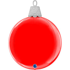 GLOBO BOLA NAVIDEÑA ROJA 4D 53 CM | GRABO BALLOONS | 1 UNIDAD | 8050195740238