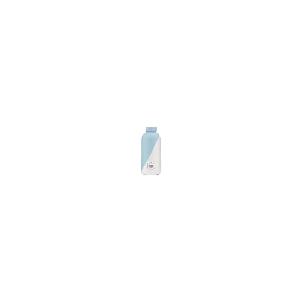 Botella Acero Inoxidable de 500 ml Dual Color Blanca y Azul PRYSE