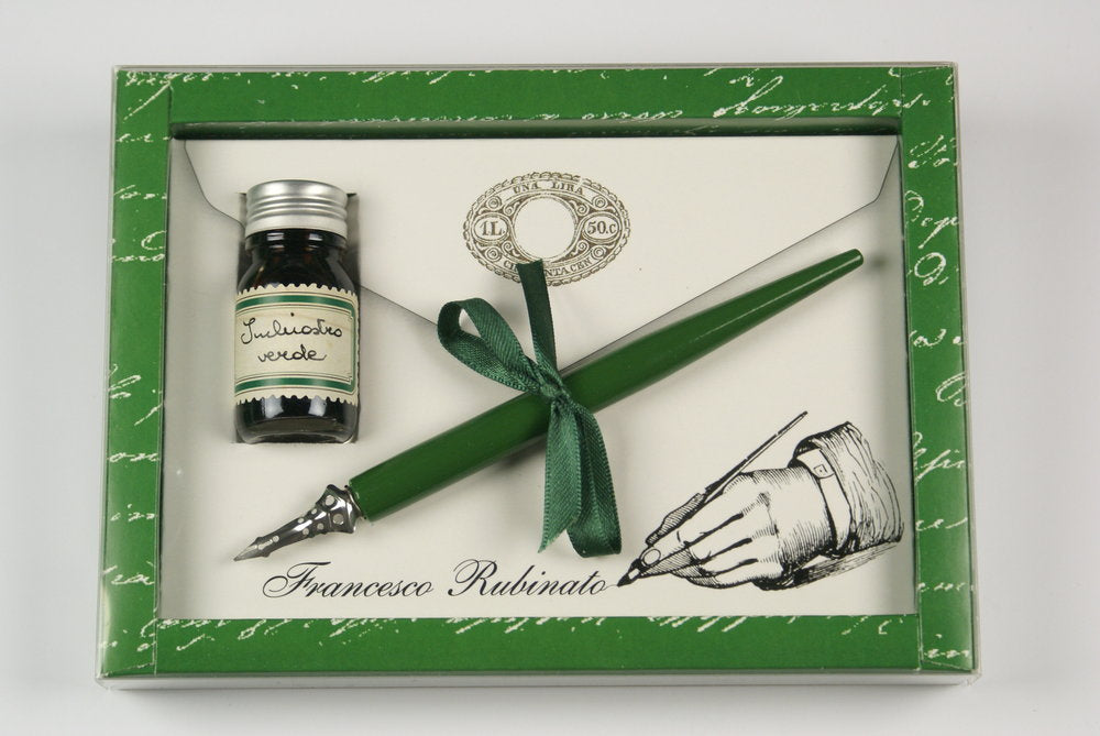 Set Portaplumas y Tinta Verde Rubinato Imagen principal del producto