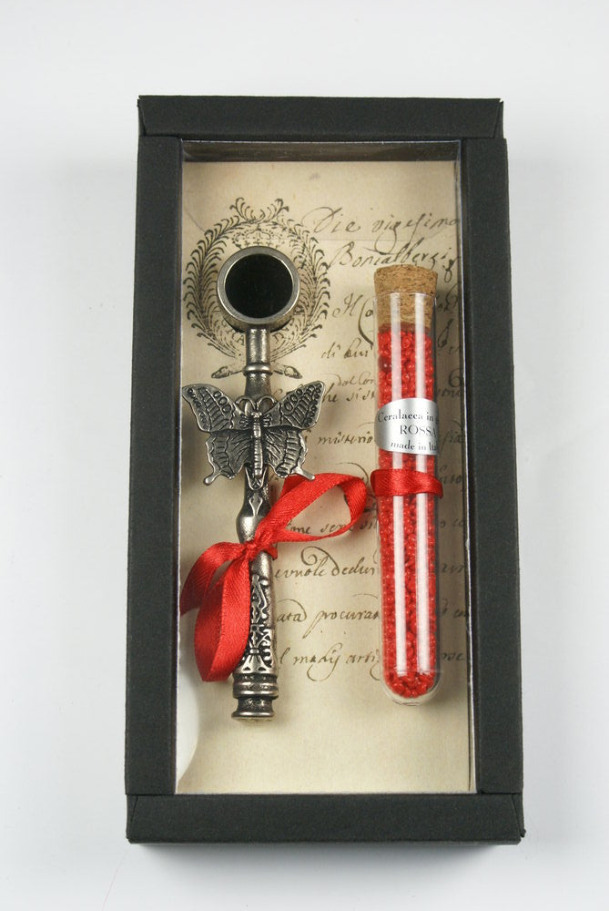Set Lacre Cuchara y Cera Mariposa Rubinato