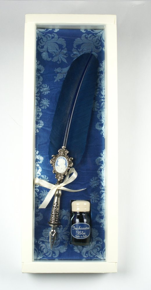 Set Pluma Camafeo y Tinta Azul Rubinato Imagen principal del producto