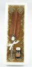 Set pluma camafeo y tinta amarilla Rubinato