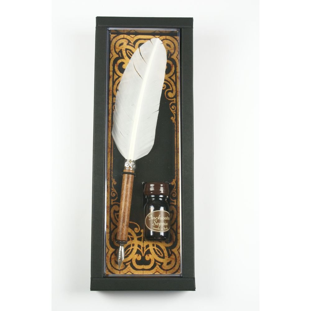 Set escritura pluma con portaplumas de madera y tinta Rubinato Imagen principal del producto