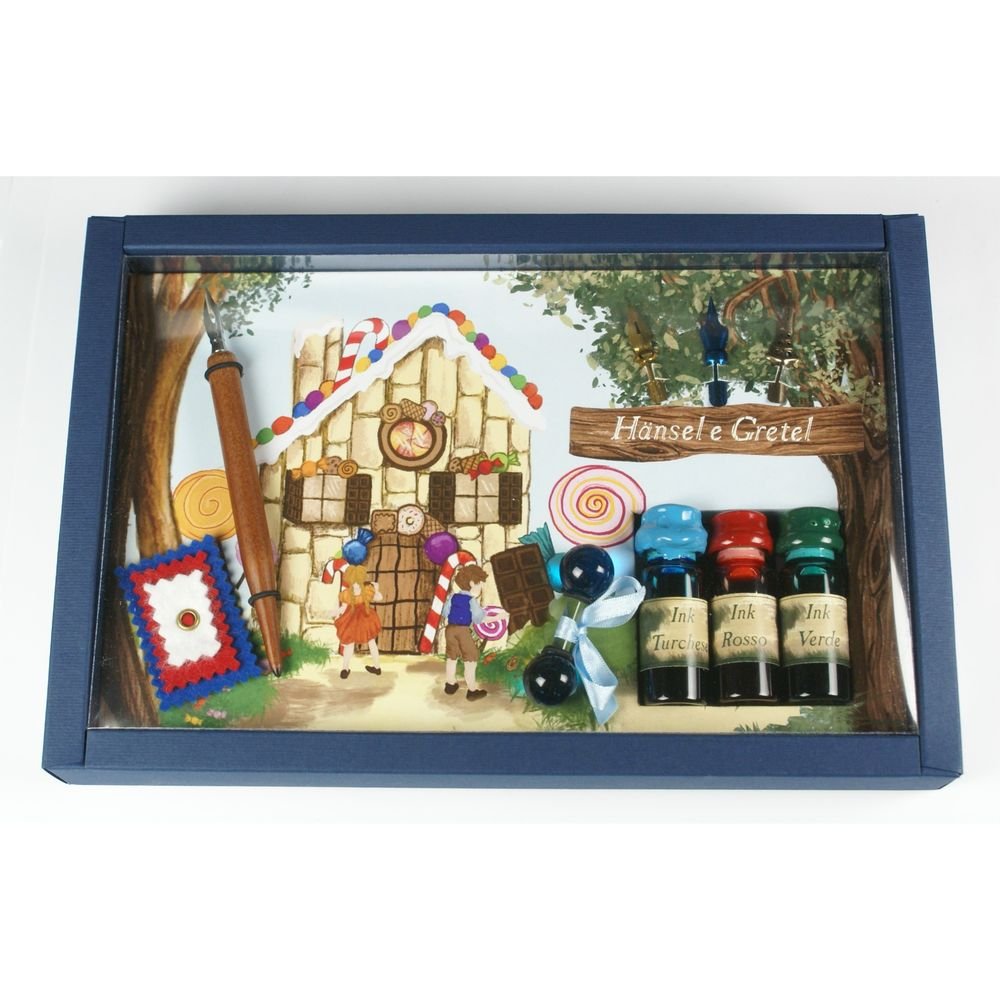 Set Escritura Hansel y Gretel Portaplumas 3 Plumillas 3 Tinas