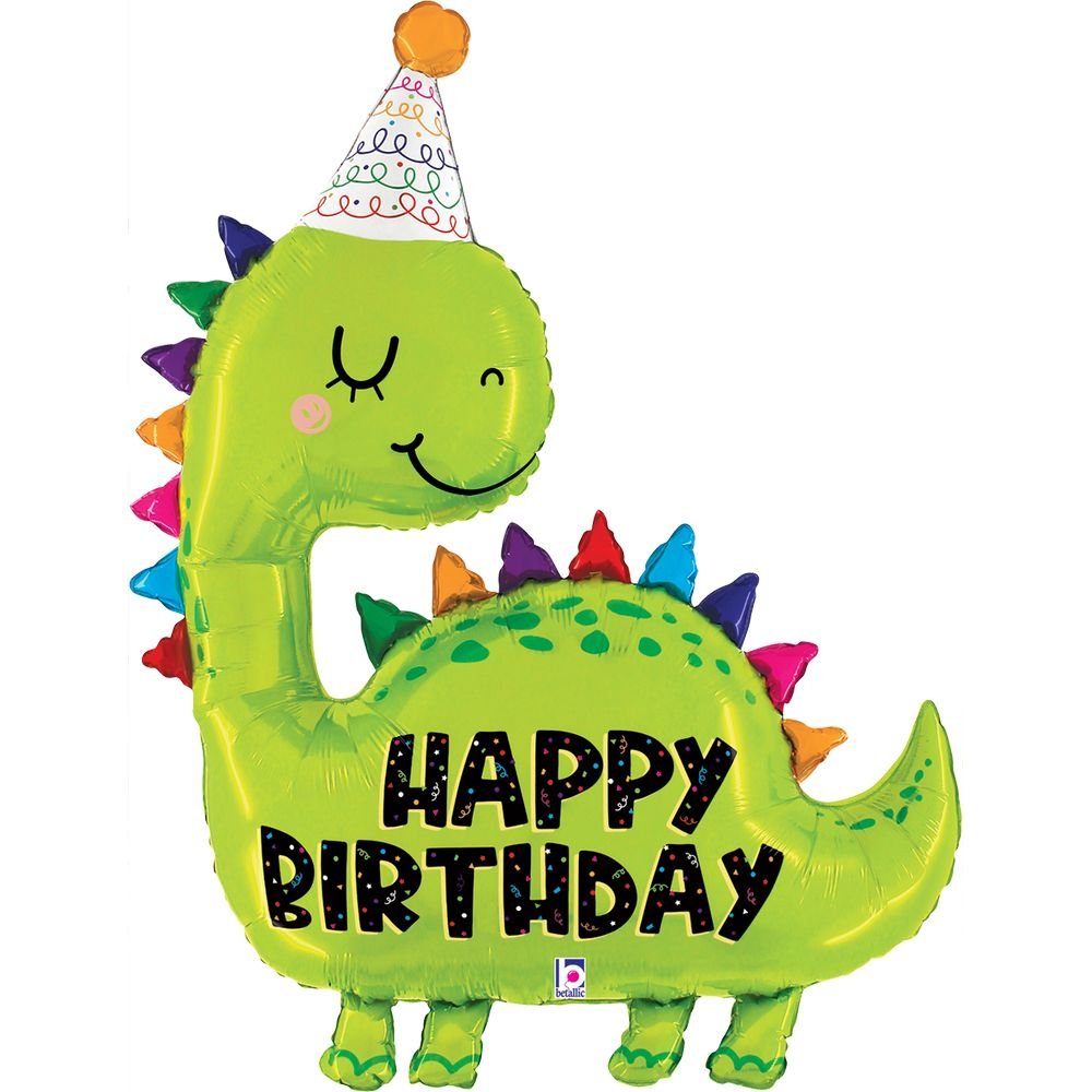 GLOBO CUMPLEAÑOS DE DINOSAURIO 97CM HAPPY BIRTHDAY | GRABO BALLOONS | 1 UNIDAD | 8055513251991