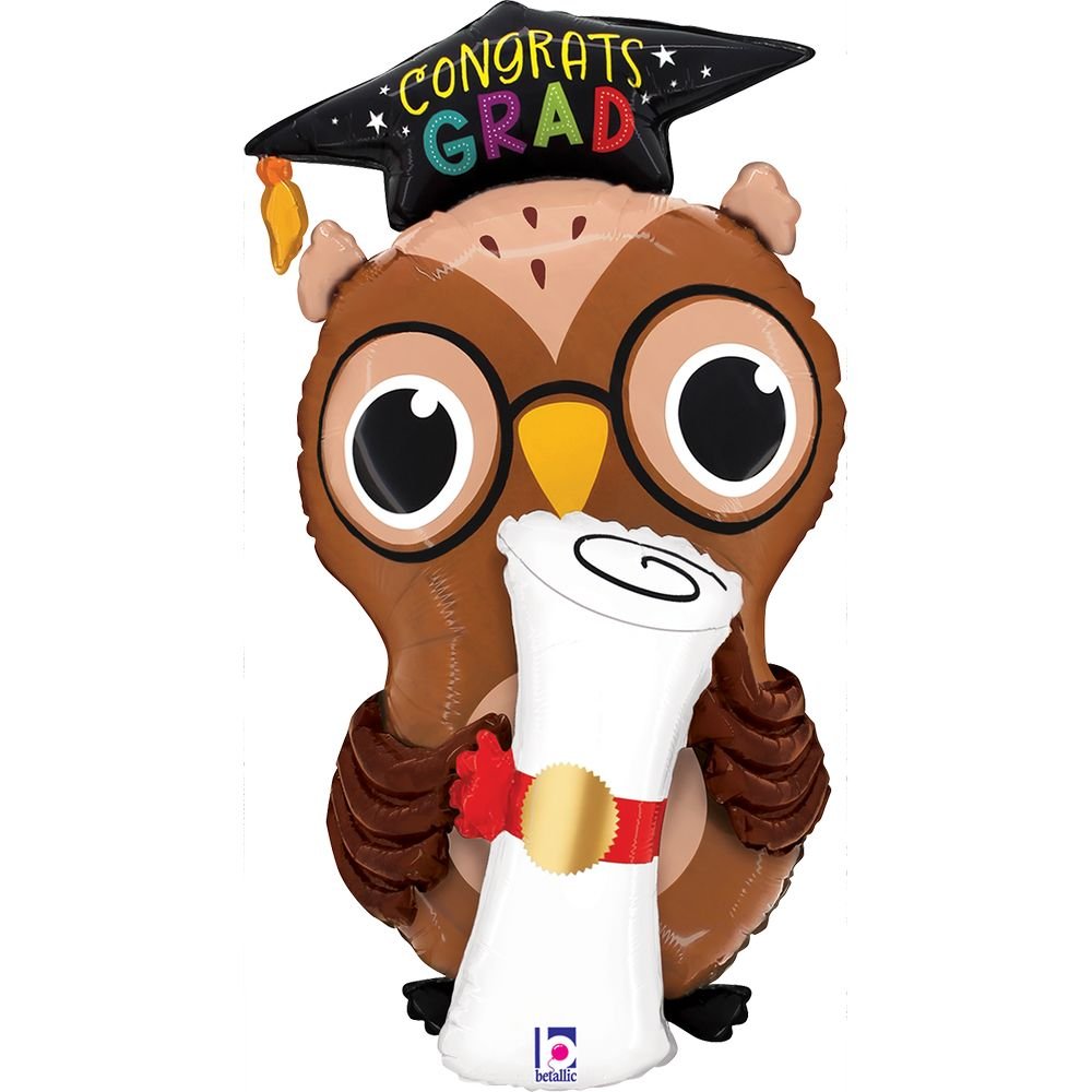 GLOBO DIPLOMA DE BUHO GRADUADO 76 CM | GRABO BALLOONS | 1 UNIDAD | 8055513253469