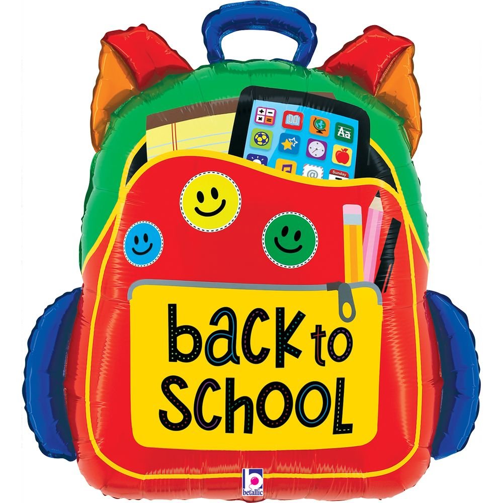 GLOBO MOCHILA DE REGRESO A CLASES 64 CM | GRABO BALLOONS | 1 UNIDAD | 8055513253940